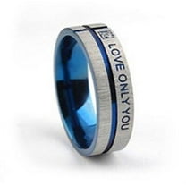 CZ Blue Steel- Love & Commitment Ring - Couples Promise Rings Only Love You Ring