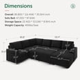 thumbnail image 3 of Marrber U-Shaped Sectional Pull Out Sofa Bed  with Storage Chaise Convertible Sleeper Sofa for Living Room, Black, 3 of 12