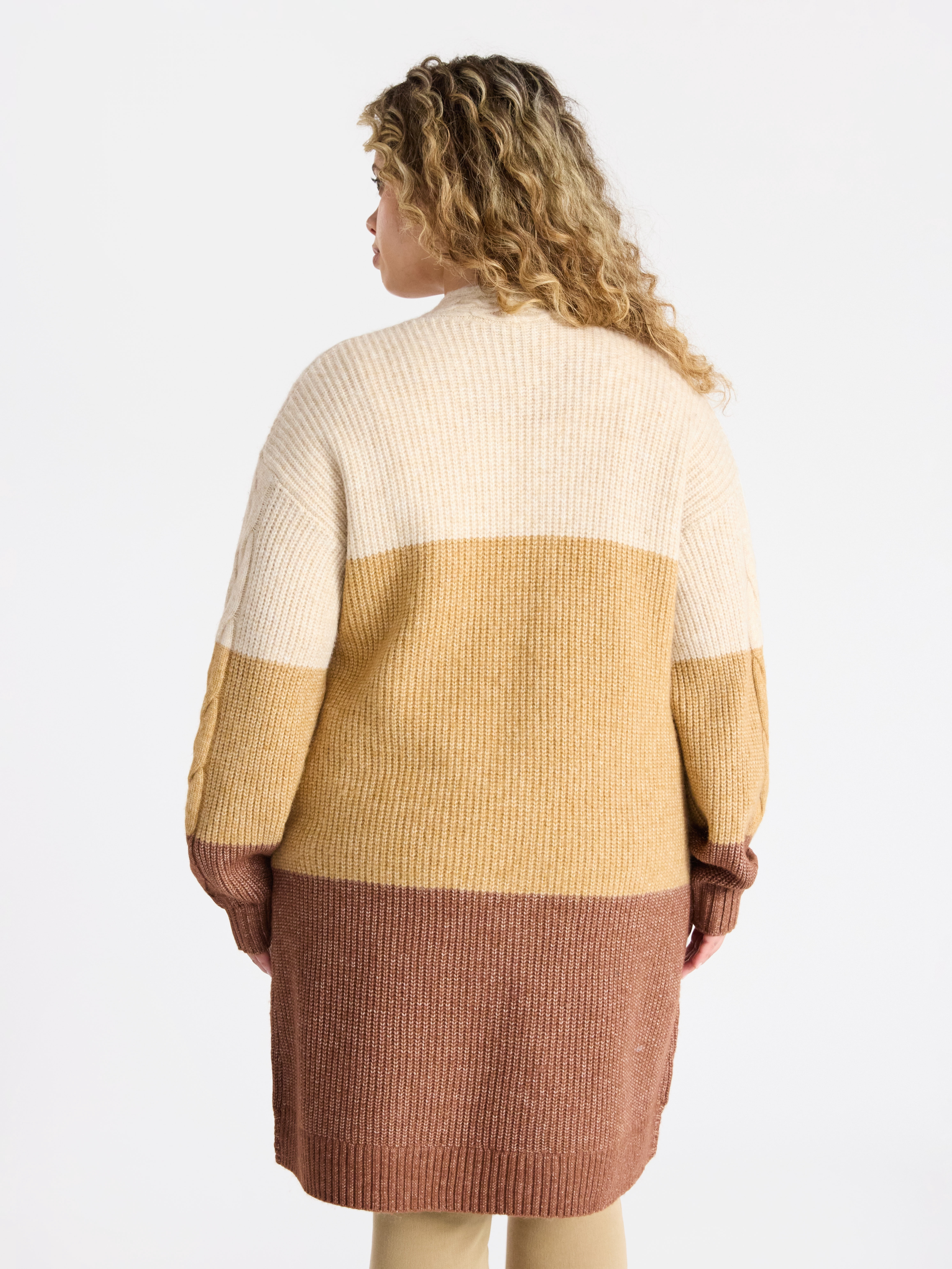 Terra & Sky Women's Plus Open Front Cardigan Sweater, Midweight, Size 1X-5X