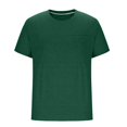 thumbnail image 5 of Men'S Vintage Washed Crew Neck Short Sleeve T Shirt With Chest Pocket Casual Tops For Summer Daily Wear And Streetwear,Army Green,XXL, 5 of 6