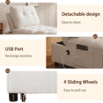 thumbnail image 4 of Single Sofa Bed Without Armrests Soft Teddy Fabric Texture Skin-Friendly Built-in USB Charging Port Side Storage Pocket Adjustable Backrest Ideal for Small Apartment Living Rooms or Studies, 4 of 7