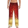 thumbnail image 1 of Balery Red Gold Glitter Pantalones de pijama para hombre, pijama ultraligero, pantalón de descanso-3X-Large, 1 of 6