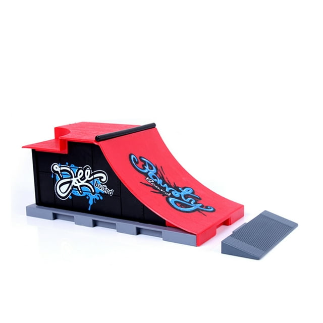 Un Ensemble Complet de Planche à Doigts avec Outils 8 Roues de Rechange Tournevis Clé Rampe de Parc de Skate Jouet pour Tours de Fingerboard 12,4 Pouces