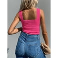 thumbnail image 4 of Womens Ribbed Tank Tops Sleeveless Square Neck Shirts Casual Slim Fitted Knit Shirts, 4 of 5