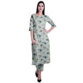 thumbnail image 1 of Moomaya 2-Piece Womens Cotton Printed Kurta Pant Set Indian Dress Ethnic Set, 1 of 6