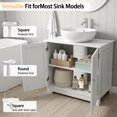 thumbnail image 6 of PRIJESSE 24"x12"x24" Under Sink Storage, Bathroom Vanity Under Sink Pedestal with 2 Doors, Basin Cabinet with Adjustable Shelf, White, 6 of 7
