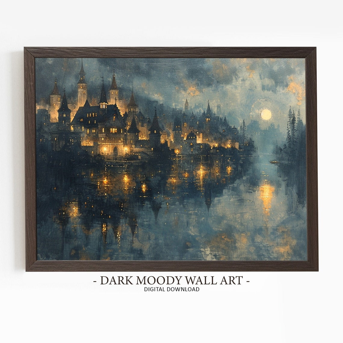Fantasy Castle Wall Art Print Fairytale City Victorian Medieval Travel Inspired Home And Office Decor