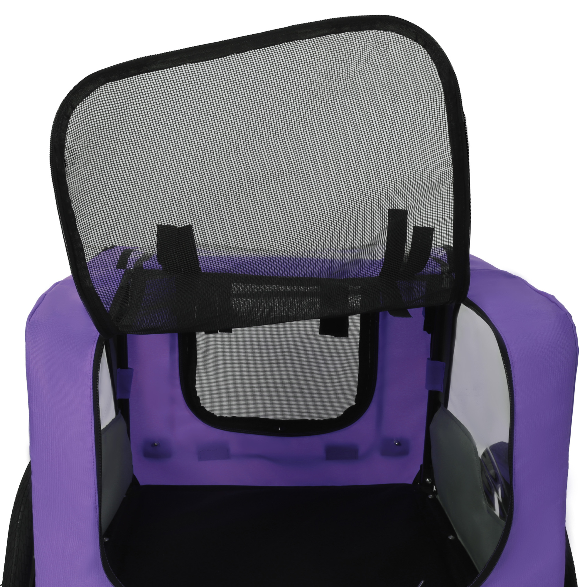 Leumius Pet Bike Trailer Dog Cart for Bicycle, Easy Folding Cart Frame, Quick Release Wheel, Non-Slip Floor, Internal Leash for Small and Medium Pets Purple