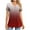 Wine, variant on Womens Tops Plus Size Short Sleeved V-neck Gradient Button Printed Top Blue XL