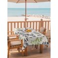 thumbnail image 2 of Outdoor Tablecloths with Umbrella Hole & Zipper, Grey Green Botanical Tablecloth Rectangle 60x84 Inch, Rustic Country Spring Floral Summer Leaf Waterproof Table Cloth, Patio/Pool/Picnic Table Covers, 2 of 8