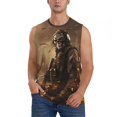 thumbnail image 1 of Balery Apocalyptic Skull Soldier Camisetas sin mangas para hombre, absorbe la humedad y protege contra el mal olor.-XX-Large, 1 of 7