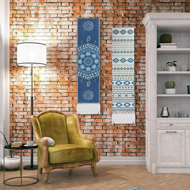 2 Pcs Sun Moon Tapestry Wall Hanging Bohemian blue Tapestry Bedroom Vertical Tapestries Wall Art Modern Home Decor 12.8 51.18 inch Multicolor