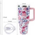 thumbnail image 2 of 40 oz Tumbler with Handle and Straw, Stainless Steel Insulated Cup with Leak Proof Lid and Straw Lid, Keep Drinks Cold and Hot for Hours（Cow）, 2 of 6