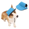 thumbnail image 5 of KMWGRE Dog Baseball Cap Pet Hat Accessory Cute Straw Summer Sun Protective Wear Puppy Fashion Outfit Blue XL, 5 of 5