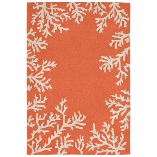 Liora Manne Capri 1620/17 Coral Border Coral Area Rug 42 Inches X 66