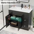 thumbnail image 6 of Eclife Retro 36" Bathroom Vanity Cabinet with Integrated Sink Top, Matt Black Paint, 6 of 12