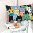 thumbnail image 4 of Salouo Different Cats Pattern Pillow Cases,1PC Pillow Covers with Envelope Closure Decorative Pillow Case for Bed Couch,Pillows Not Included-14"x20", 4 of 6
