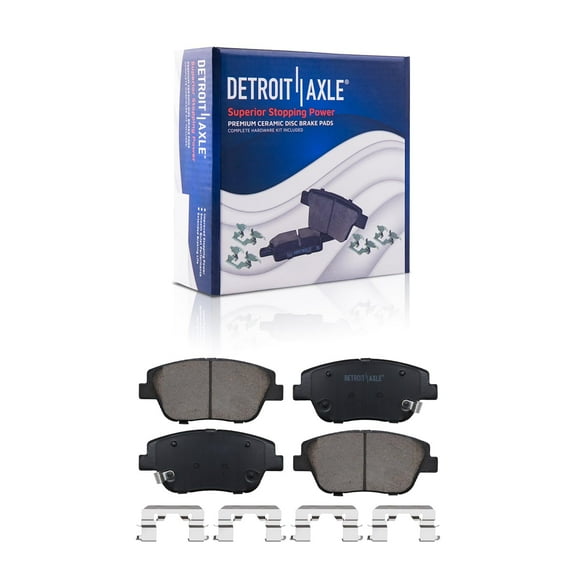 Detroit Axle - Pair Front Ceramic Brake Pads w/Hardware for 2011-2015 Hyundai Sonata 2011-2016 Kia Optima