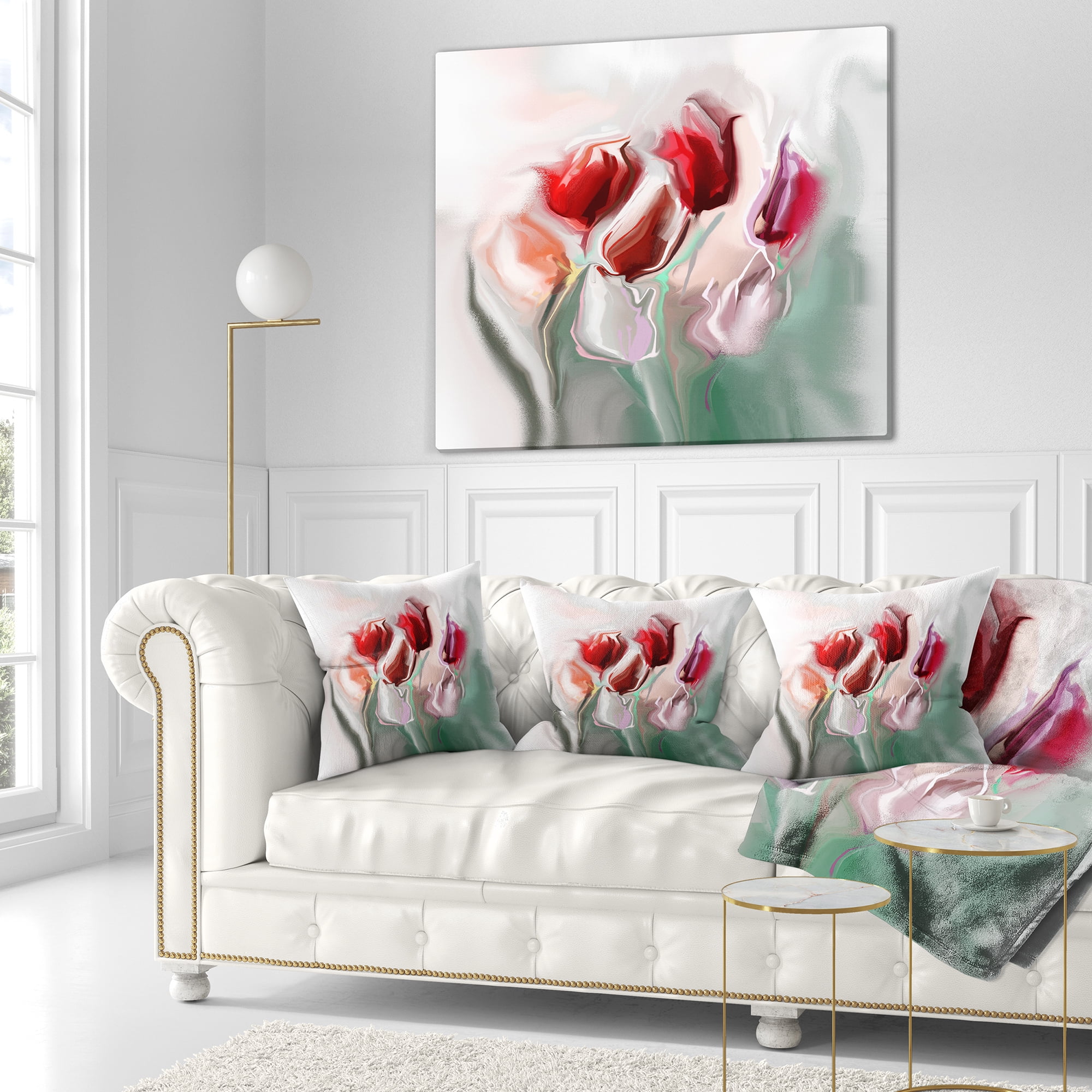 Designart Floral Watercolor Illustration - Animal Throw Pillow - 18x18