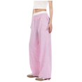 thumbnail image 4 of Summer Pants for Women Woman Petite Womens Wide Leg Trouser Pants for Women Trendy plus Size Athletic Pant Lined Running Work Clothes Cute Lightweight Stretch Comfy Womens Loose Sweatpants Pink L, 4 of 7