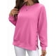 thumbnail image 3 of Sudaderas de Gran Tamaño para Mujer, Sudaderas de Larga, Camisetas con Abertura Lateral, Tops, Conjuntos para Adolescentes. Rosa Roja XXL, 3 of 10