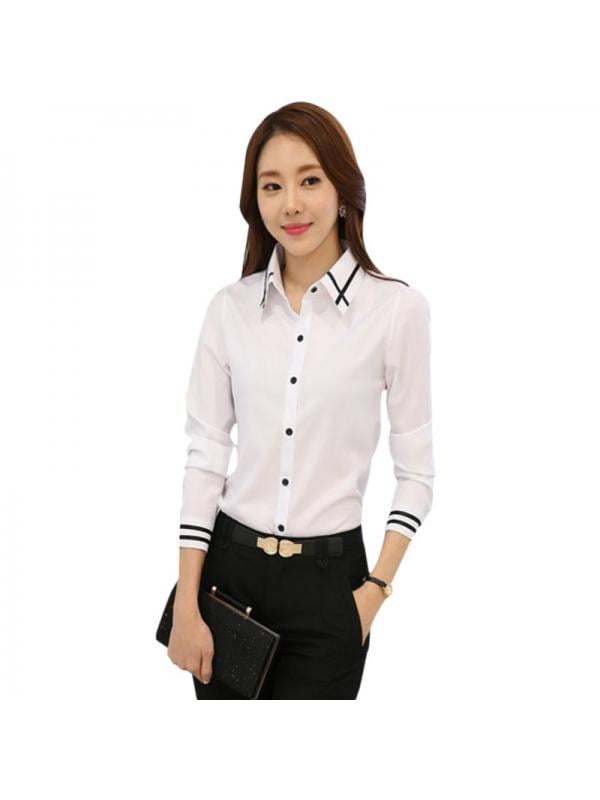 womens formal button down shirts