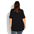 thumbnail image 2 of Avenue Women's Plus Size Knit Pleated Top Short Sleeve Round Neckline, 2 of 4