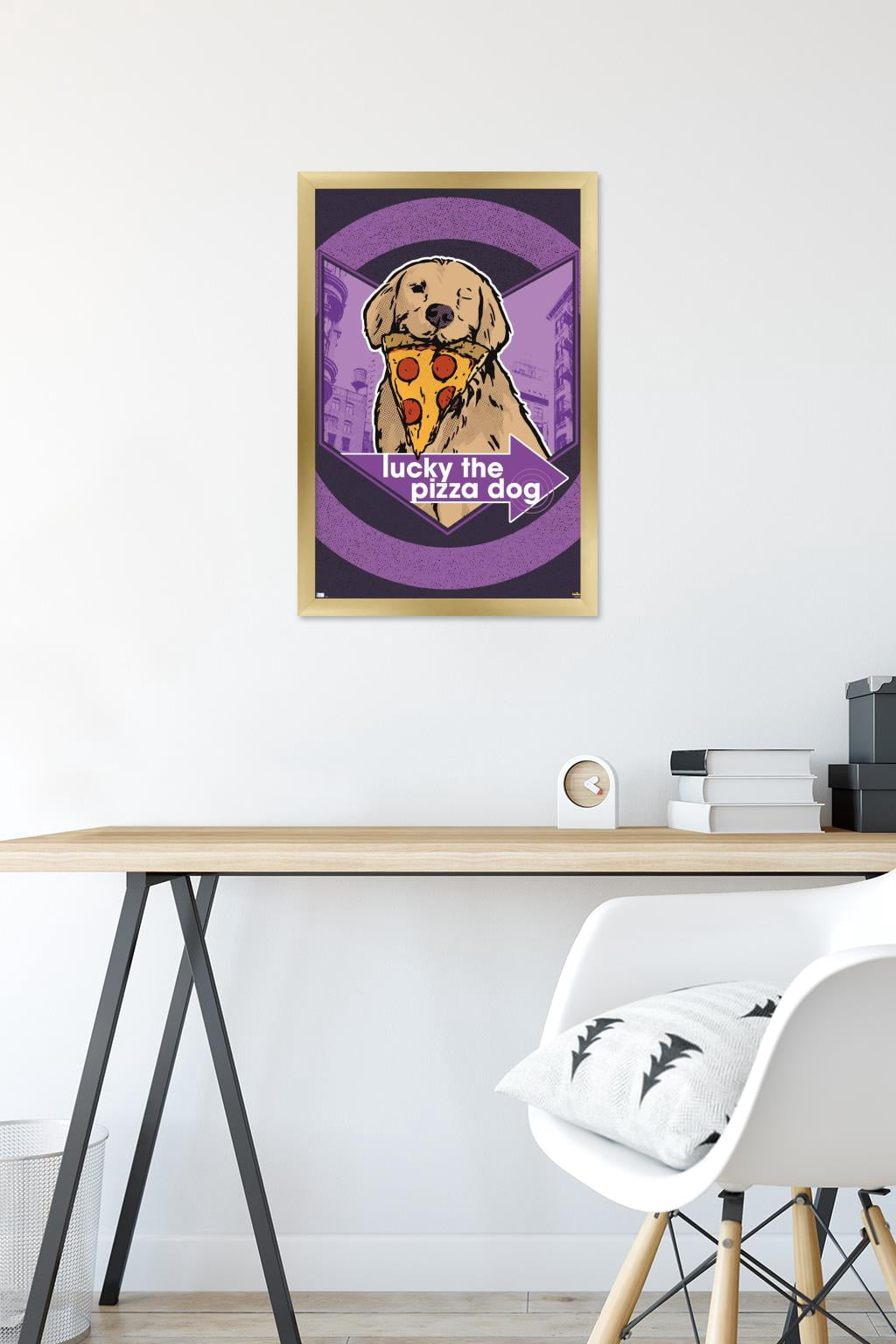 Marvel Hawkeye - Lucky (Pizza Dog) Graphic Wall Poster, 14.725" x 22.375" Framed