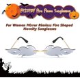 thumbnail image 3 of FEISEDY Fire Flame Sunglasses for Women Mirror Rimless Fire Shaped Novelty Sunglasses B2839, 3 of 13