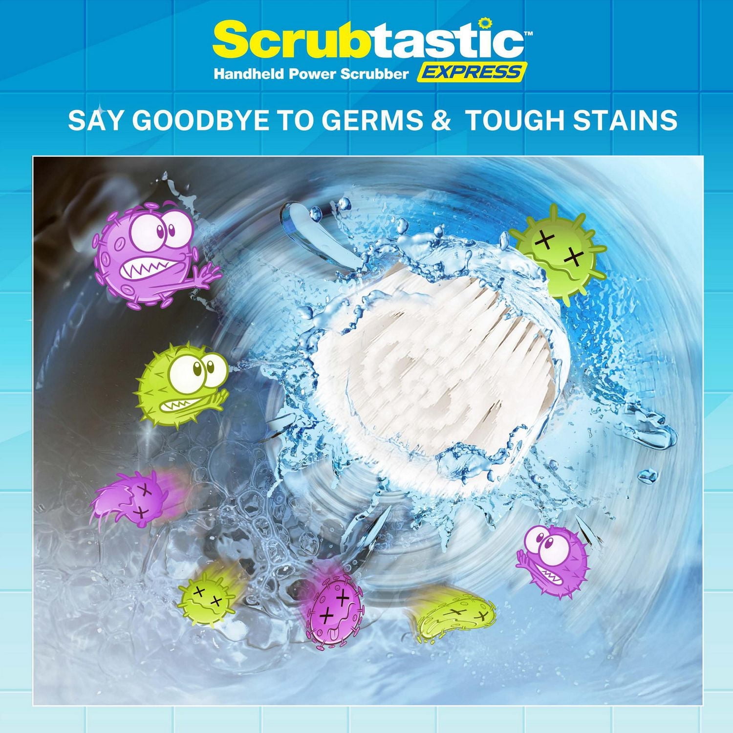 Bell + Howell Scrubtastic Express Brosse Électrique Rechargeable – Nettoyeur Sans Fil Salle de Bain