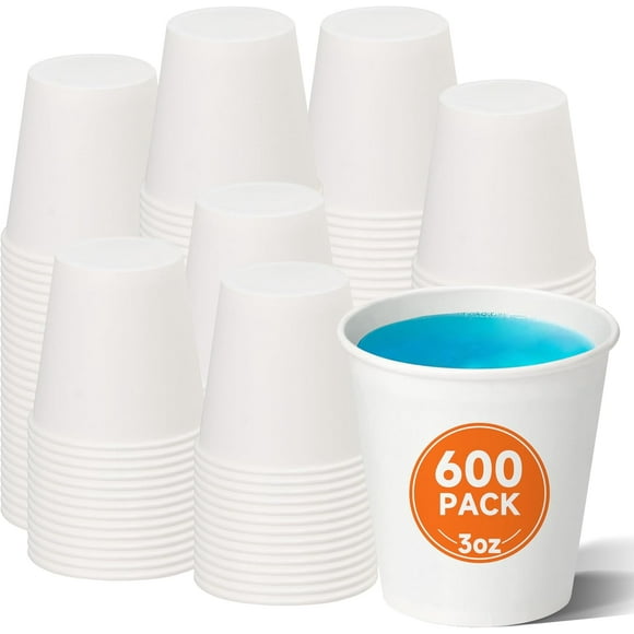 HWZWT [600 Pack 3 oz Small Paper Cups, Disposable Bathroom Mouthwash Cups, Espresso Cups, Ideal for Parties and Everyday Use
