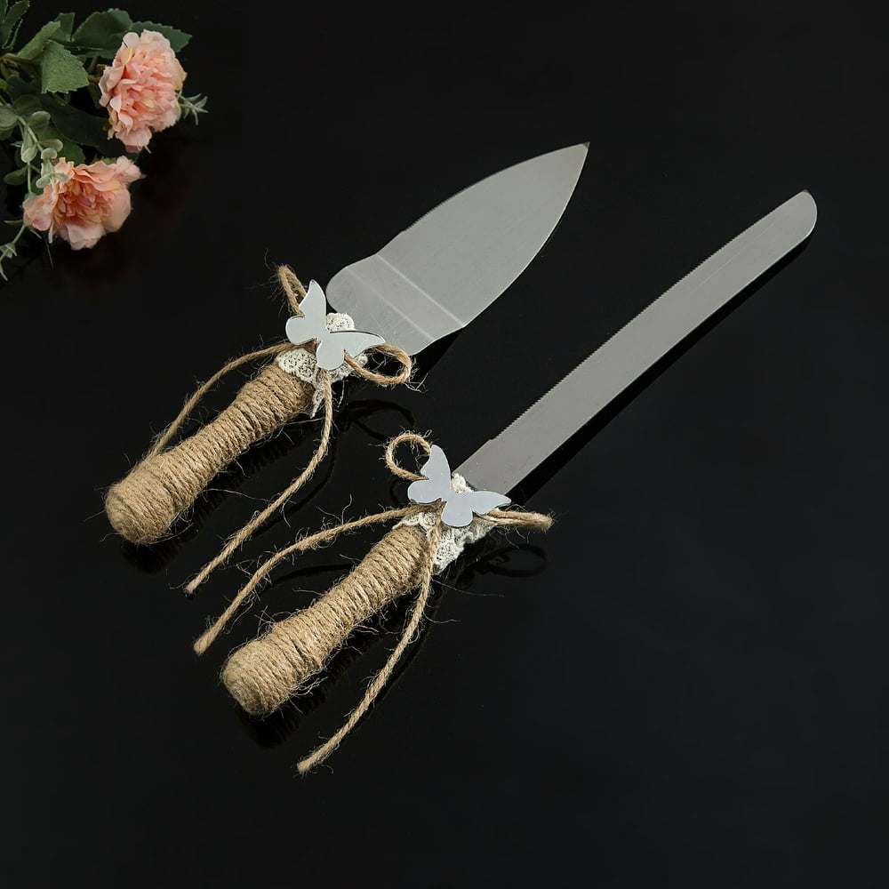 Rustic Wedding Cake Serving Set Bridal Cake Set Knife And Server Set