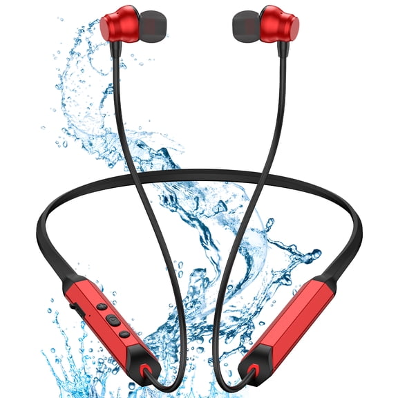 HopePow Neckband Headphones Bluetooth Wireless Earphones in Ear Earbuds with Microphone Waterproof 80Hrs Standby Time Neckband Bluetooth Headphones Noise Cancellation for Sports/Workout,Black