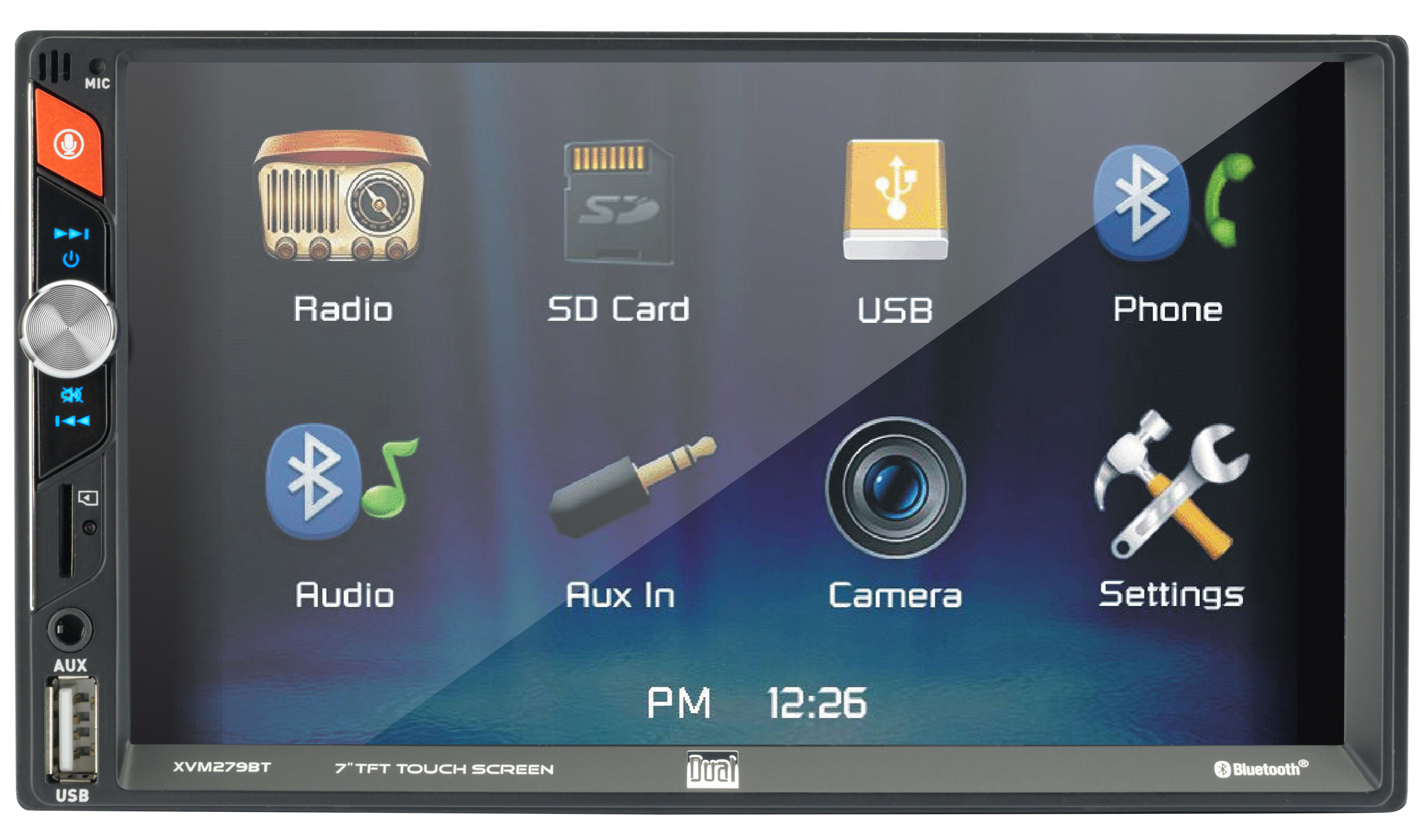 Dual Electronics LED Touch Screen Double Din Car Stereo