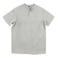 thumbnail image 3 of FINALGANG Mens Solid Color Short Sleeve Cable Knit Polo TShirt For Business Casual Office Wear Daily Summer Outdoor Activities Light Gray S, 3 of 7