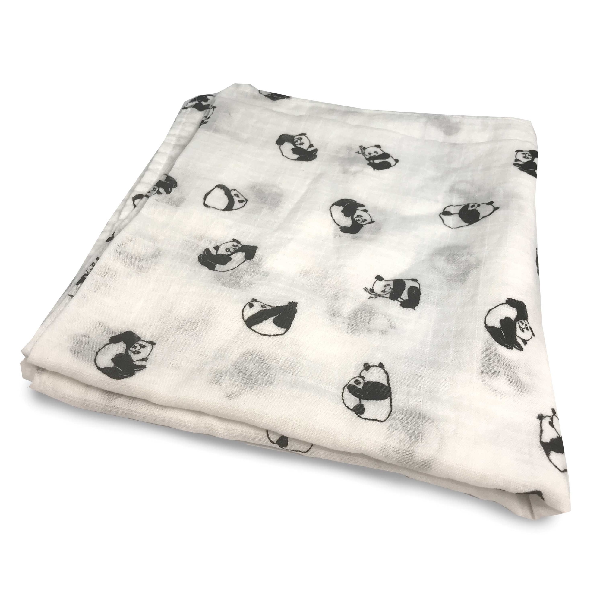 Panda Baby Rayon Viscose Bamboo Muslin Swaddle Panda (White/Black