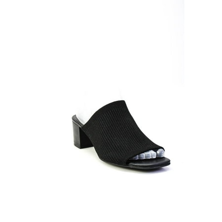 

Everlane Womens Recyled Material Ribbed Knit Mules Black 7