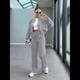 thumbnail image 5 of Conjuntos de Salón para Mujer, Conjunto Deportivo de 2 Piezas, Sudadera, Pantalón Deportivo de Pierna , Conjunto Deportivo A Juego Gris L, 5 of 8