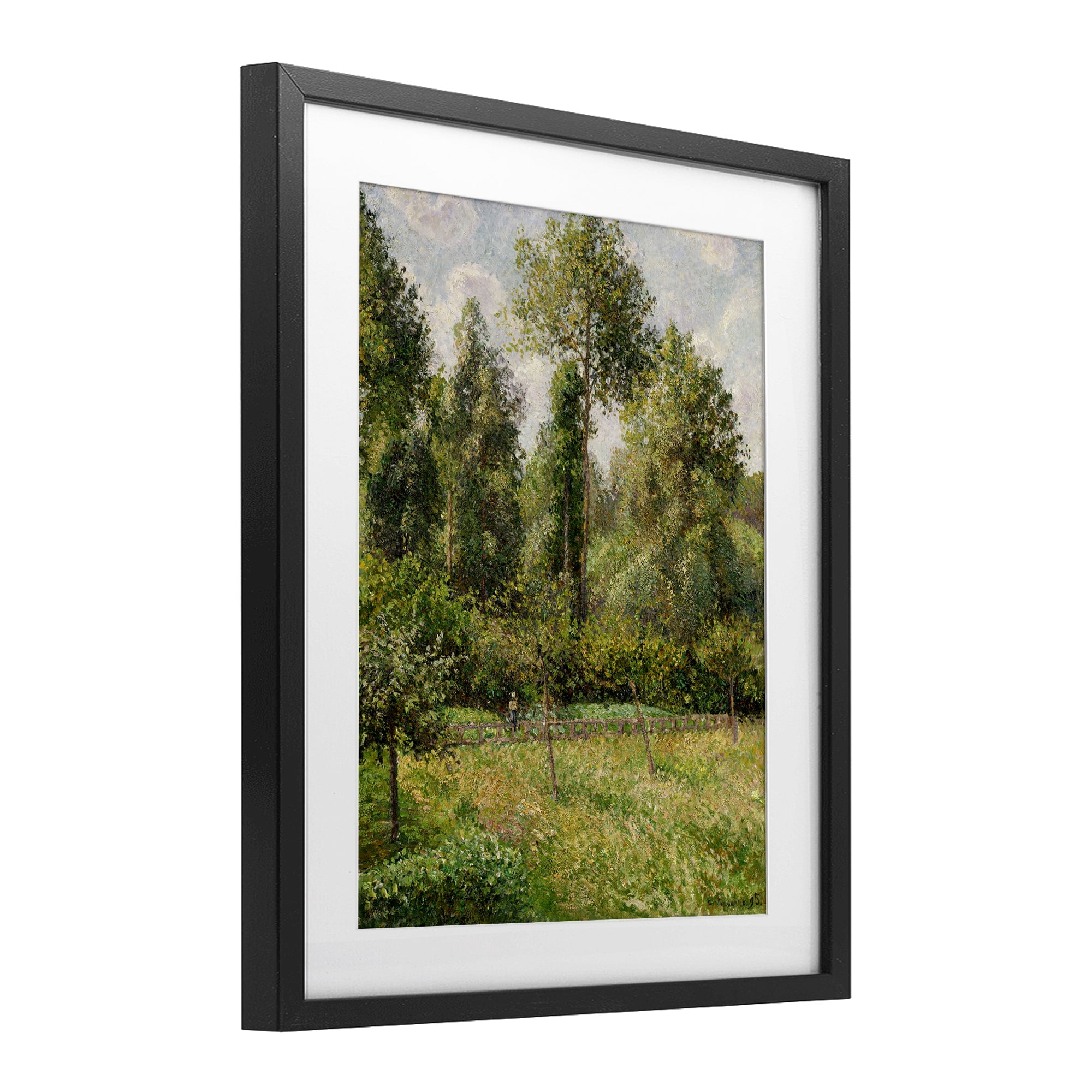 Stupell Industries Poplars Classic Landscape Black Framed Print Under Glass, design by Camille Pissarro