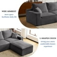 thumbnail image 4 of Demi Bonn 110" Ultra-Soft L-Shaped Sectional Sofa, Full-Compression 3-Seater Cloud Couch with 3 Chaise, Modular Deep Seat, No Assembly Required, Beige, 4 of 12