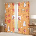 thumbnail image 2 of Manfei Cartoon Love Heart Black Out Curtains, Princess Bowknot Curtains Pack of 2 (42x63 Each), Orange Christmas Theme Bedroom Curtains, Window Curtains Bedroom Decor, 2 of 6