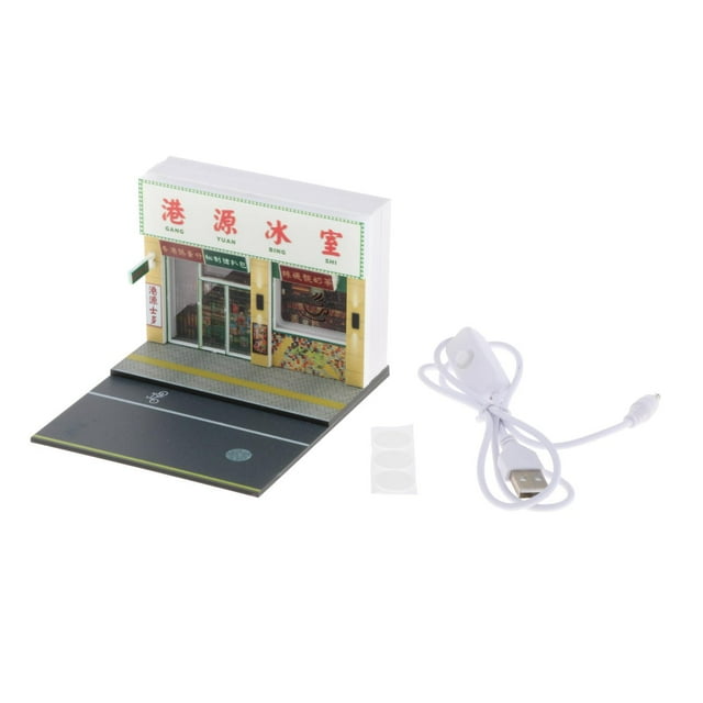 Yinanstore 1/64 Model Car Display Scene Diorama Scenery Display Layout with Light Parking Lot Scene for Spring Festival Shelf Collection Ice house