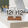 thumbnail image 1 of Vintage Retro Flip Clock with Wood Base Stable Placement for Living Room, Office, 1 of 7