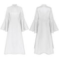 thumbnail image 1 of TiaoBug Robe pour Femmes d'Église et de Clergé à Manches Évasées Robe Élégante Robe Maxi de Clergé Robes de Pasteur d'Église Blanc G, 1 of 6