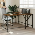 thumbnail image 1 of vidaXL Desk Smoked Oak 149x149x75 cm Engineered Wood, 1 of 5