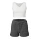 thumbnail image 4 of Gibobby Conjunto de pijama Pijamas de mujer Chaleco de piezas Pantalones cortos Chaqueta Pijamas de felpa Conjuntos de piezas(Gris,XL), 4 of 5