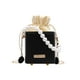 thumbnail image 1 of Bolso Hombro Con Caja Cuadrada para Mujer Cadena Perlas PU Minibolso Con Cordón (negro), 1 of 9