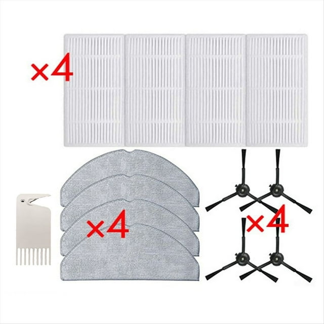 Repuestos para Aspiradora Robot RV30/RV20: Filtro, Mopa y Cepillo Lateral.