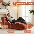 thumbnail image 6 of NBLDGT Chaise Lounge Chair for Living Room, Modern Upholstered Recliner Sofa, Tufted Velvet Accent Lounger with Curved Back, Comfortable Lazy Chair for Bedroom, Apartment (Orange), 6 of 11