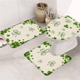 thumbnail image 4 of St. Patricks Day Bathroom Rug Sets 3 Piece, Non Slip Bath Mat, Green Shamrock Plants Spring Beige Absorbent Floor Mats Bath Rugs with U-Shaped Contour Rug Toilet Lid Cover Bathroom Decor Small, 4 of 8